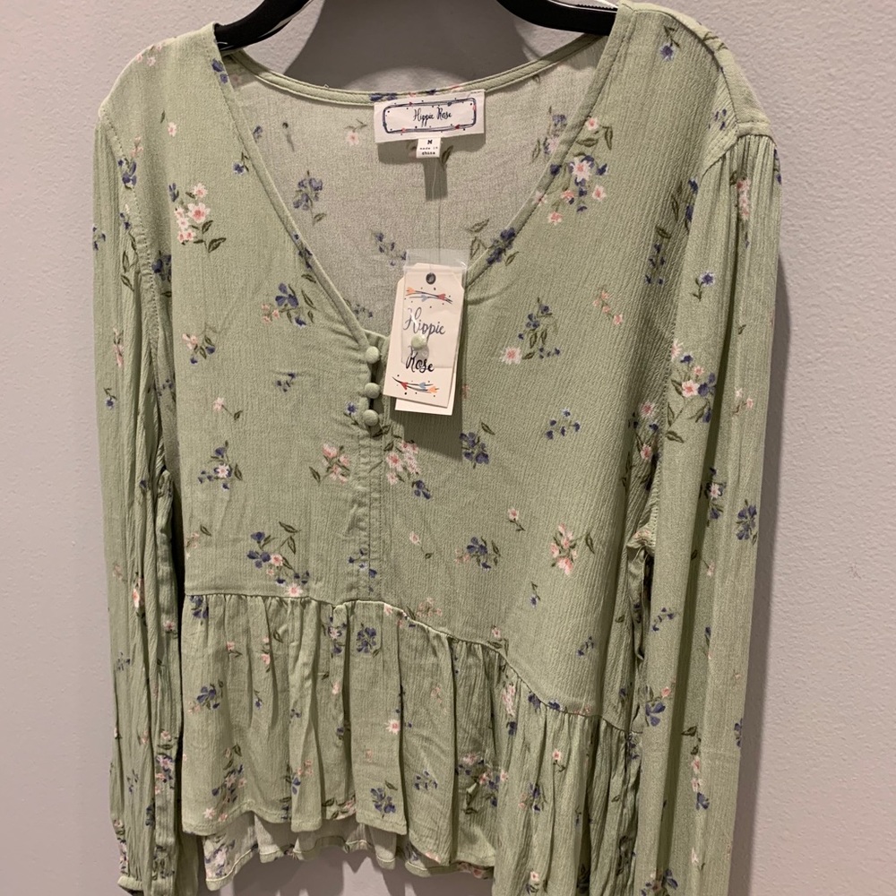 Hippie Rose Flare Top